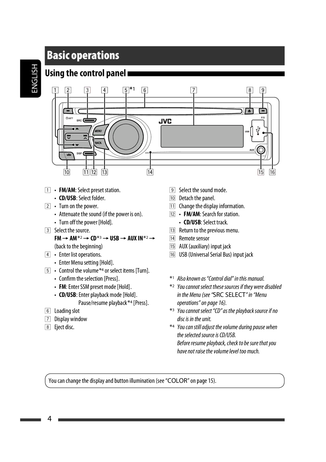 JVC GET0576-001A manual Basic operations 