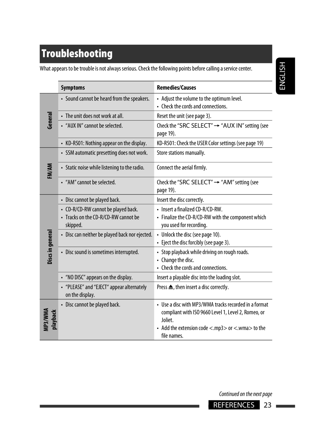 JVC GET0576-001A manual Connect the aerial firmly, On the display, Compliant with ISO 9660 Level 1, Level 2, Romeo, or 