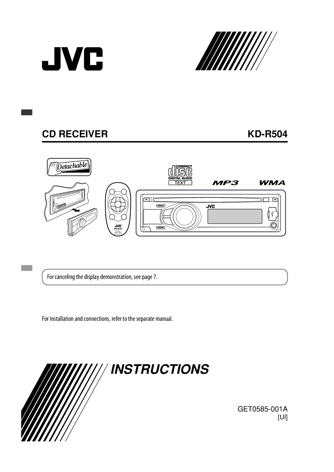 JVC GET0576-001A manual KD-R504 