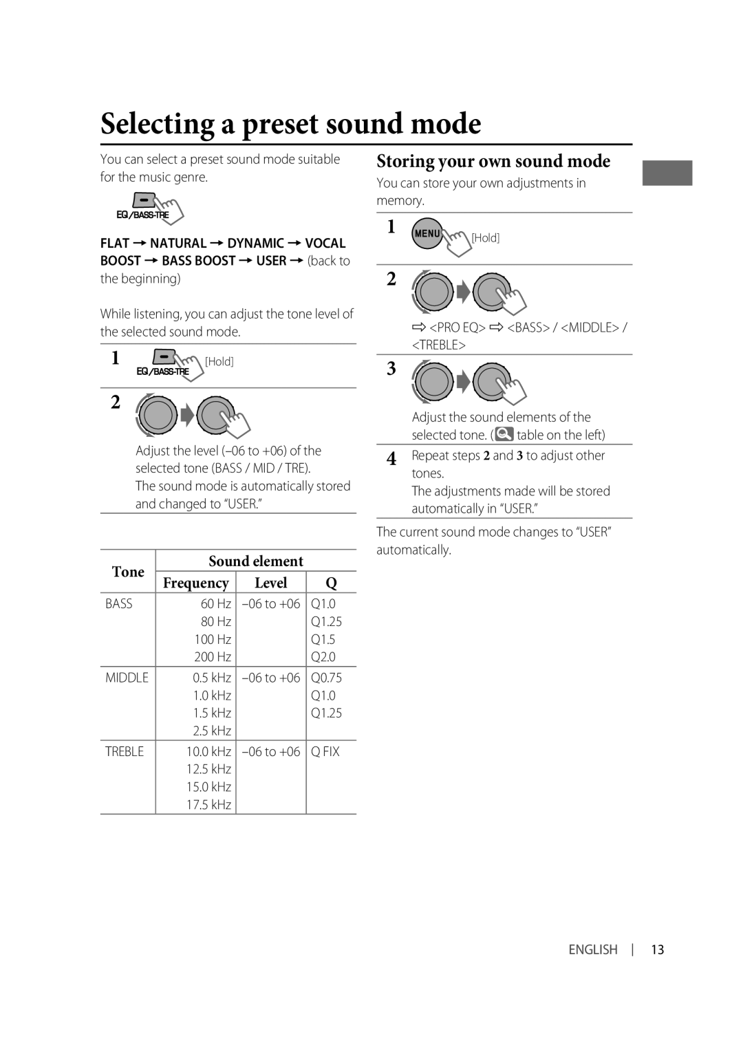 JVC KD-R514, GET0634-001A, GET0634-005A, GET0633-001A, KD-R516, KD-R515, GET0634-010A user service Selecting a preset sound mode 