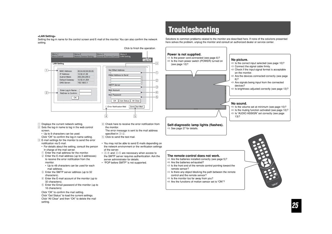 JVC GM-F470S, GM-F520S, GM-F420S specifications Troubleshooting 