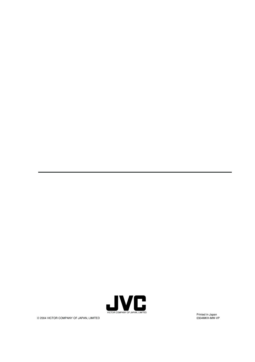 JVC GM X50U manual Victor Company of JAPAN, Limited 0304MKH-MW-VP 