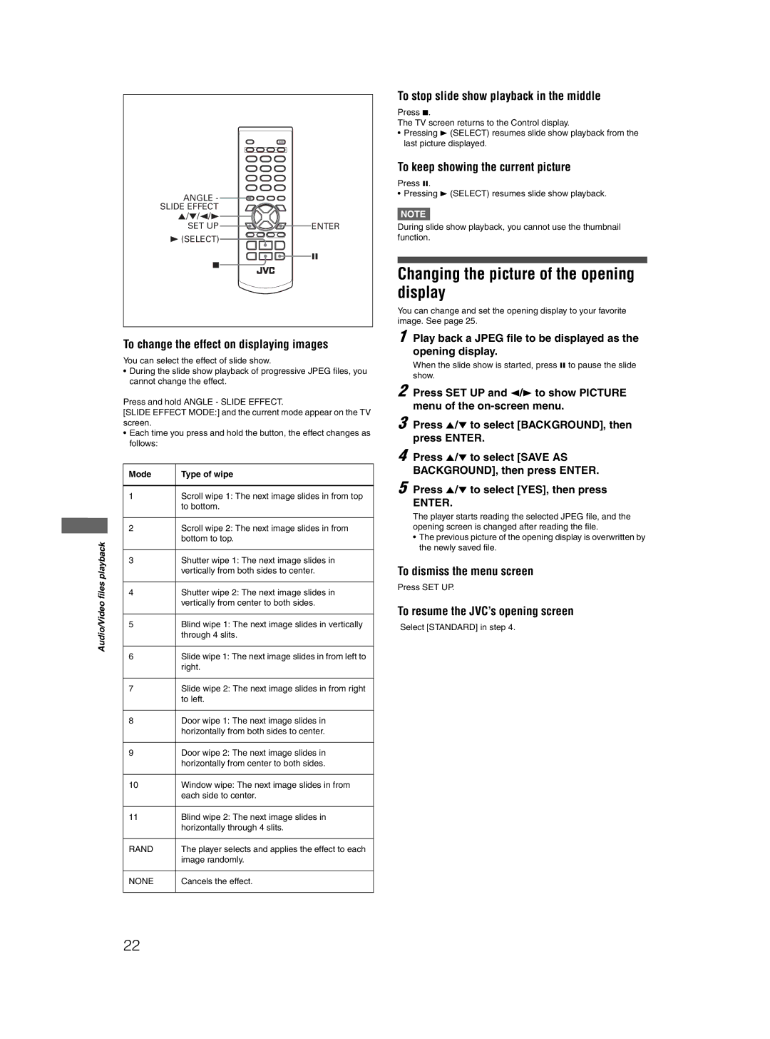 JVC GNT0052-001A, 0204STYBICJSC manual Changing the picture of the opening display 