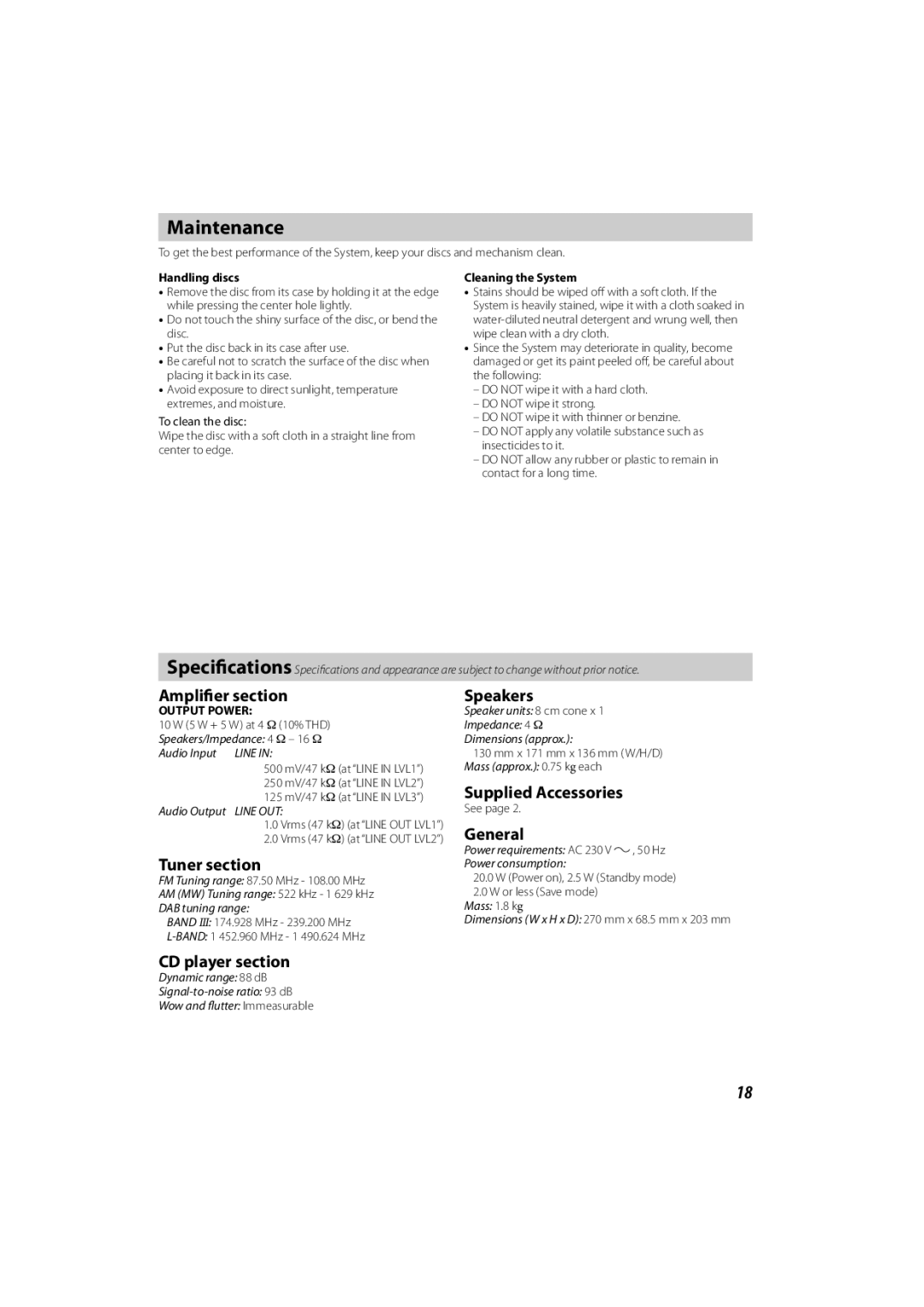 JVC GNT0065-025A manual Maintenance 