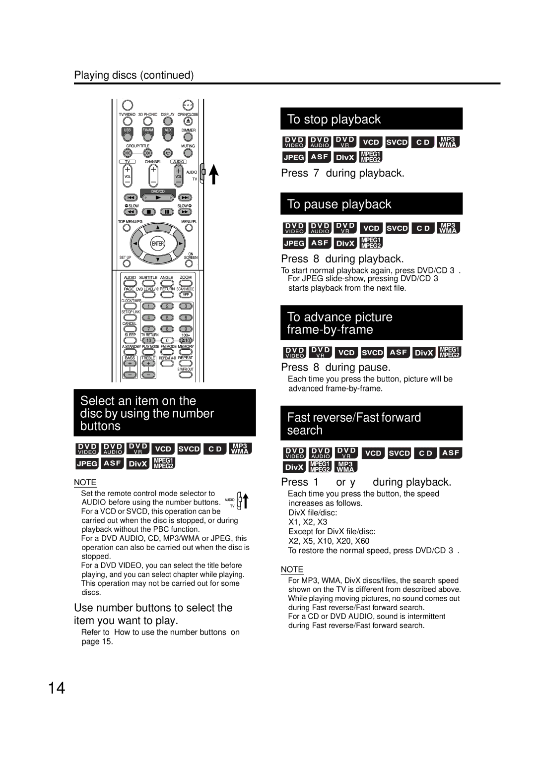 JVC GNT0066-001A manual Select an item on the disc by using the number buttons 