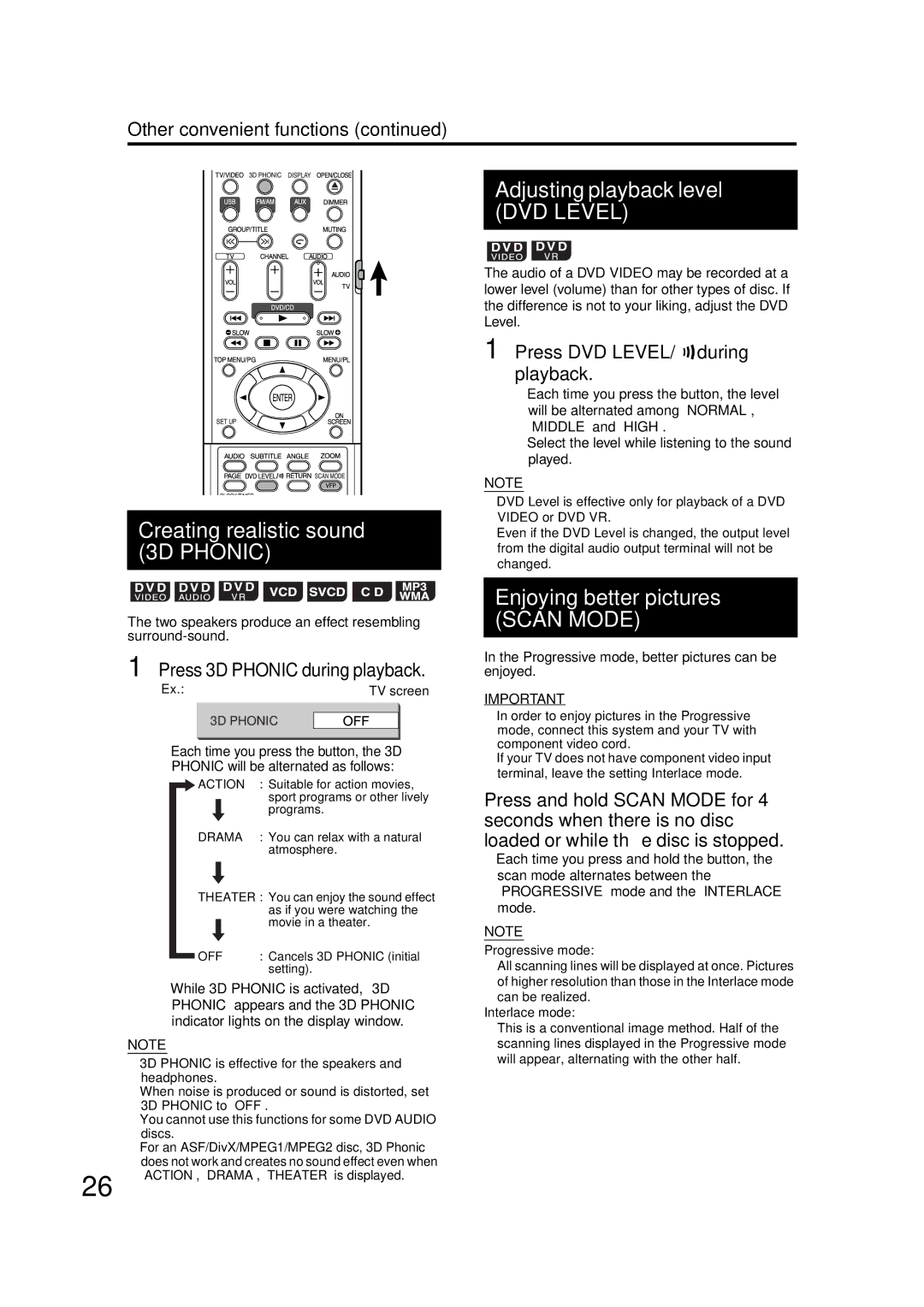 JVC GNT0066-001A manual Creating realistic sound 3D Phonic 