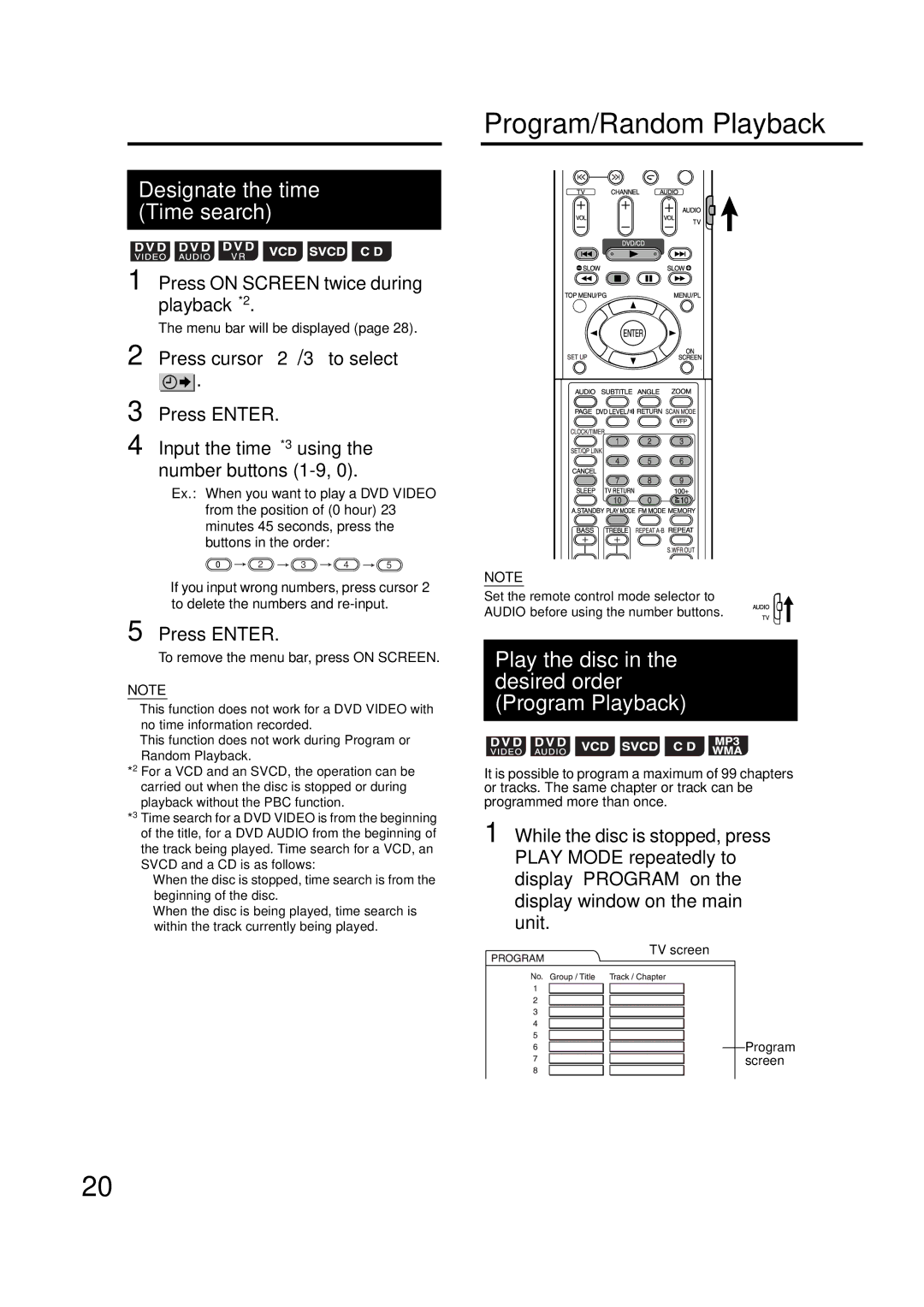 JVC GNT0066-001A manual Program/Random Playback 