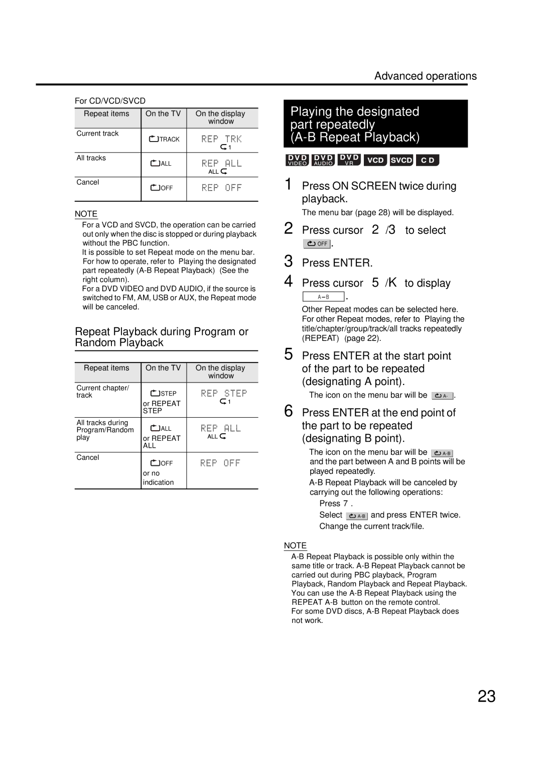 JVC GNT0066-001A manual Playing the designated part repeatedly Repeat Playback 