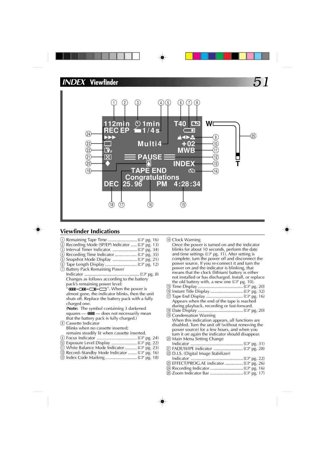 JVC GR-AX1010 manual Changes as follows according to the battery, Pack’s remaining power level, When the power is 