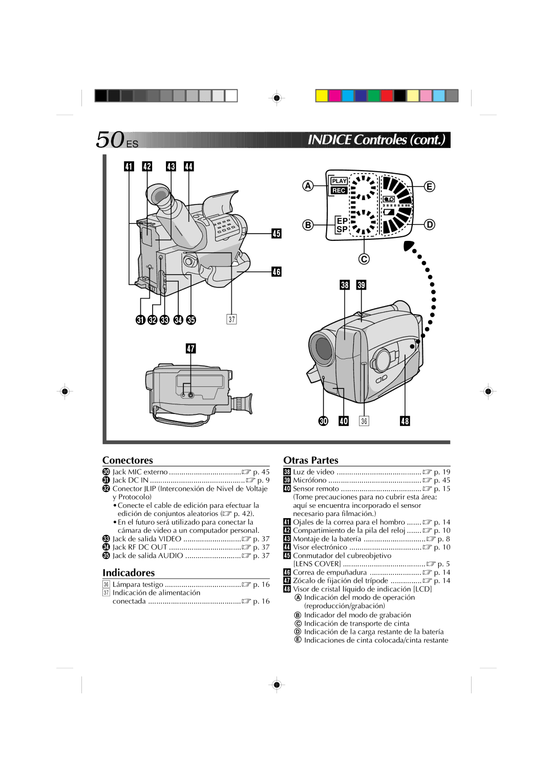 JVC GR-AX1027 manual Indicadores 