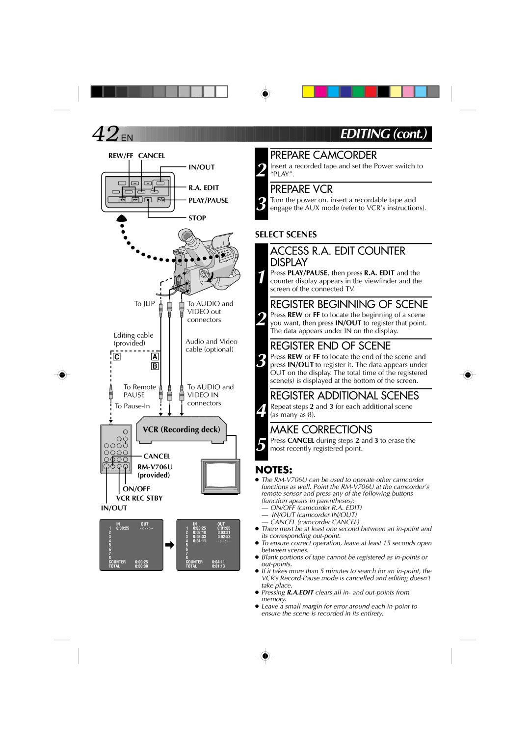 JVC GR-AX1027 manual Editin G 