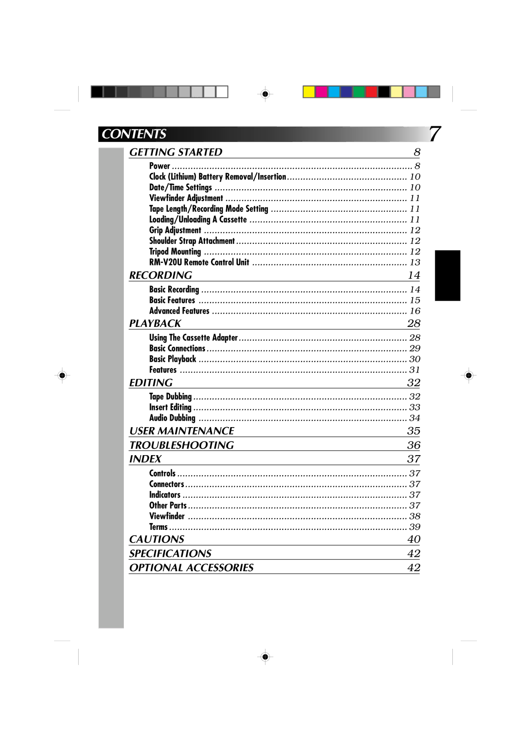 JVC GR-AX227 manual Contents 