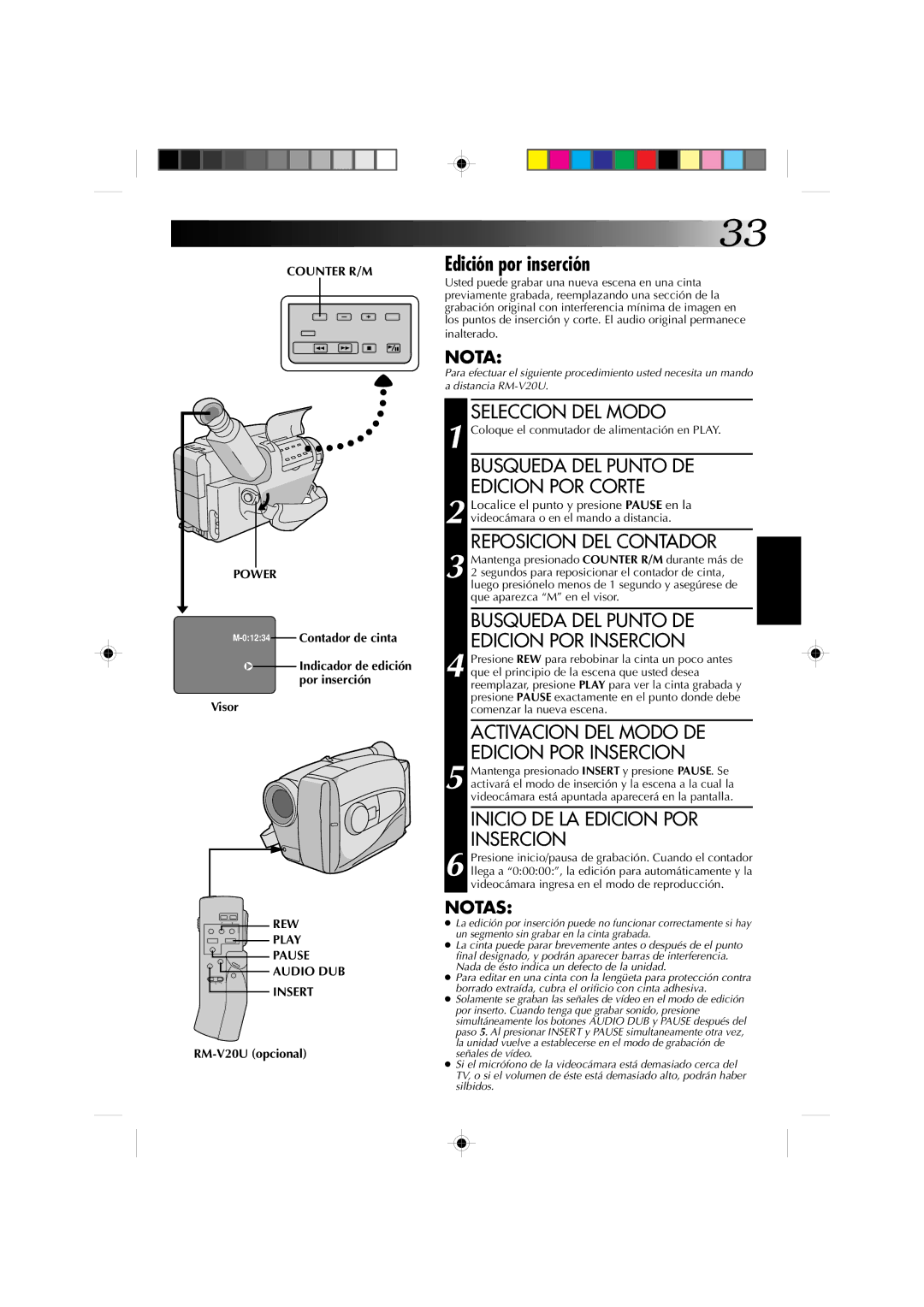 JVC GR-AX227 manual Edición por inserción 