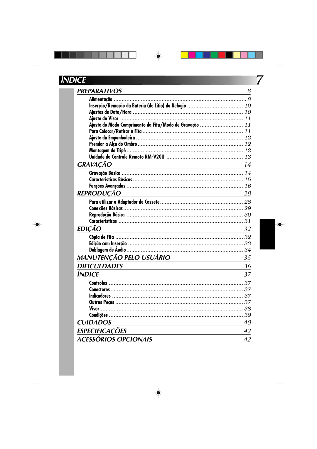 JVC GR-AX227 manual Índice 