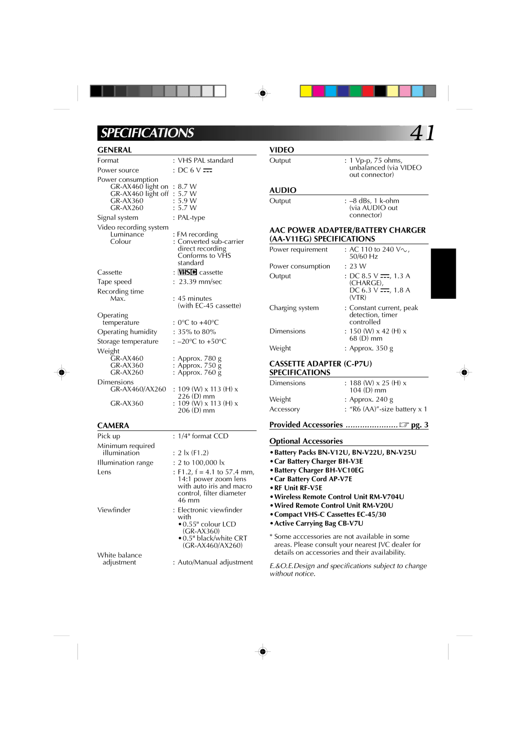 JVC GR-AX260, GR-AX460, GR-AX360 manual Charge, Vtr 