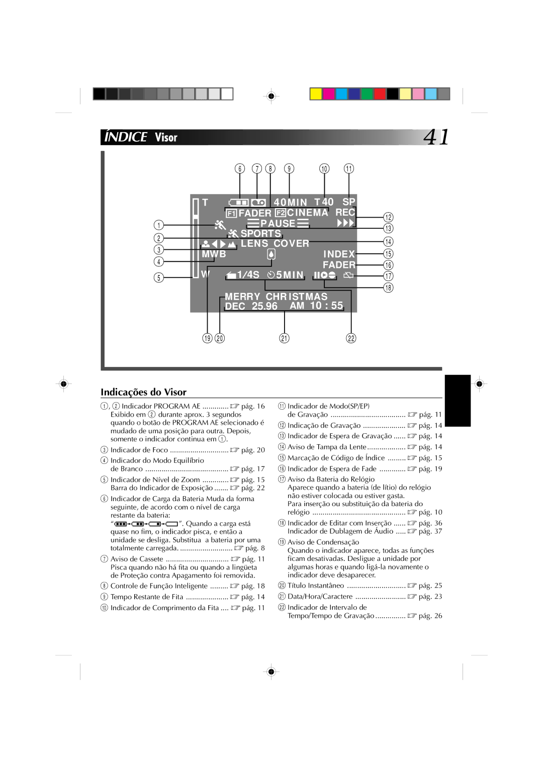 JVC GR-AX627, GR-AX527, GR-AX827, GR-AX727 manual Índice Visor 