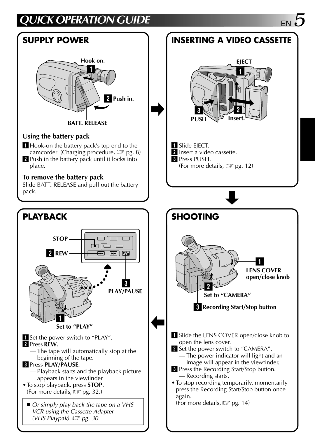 JVC GR-AX837, GR-AX537, GR-AX437, GR-AX237 manual BATT. Release, Eject, Stop 2REW PLAY/PAUSE 