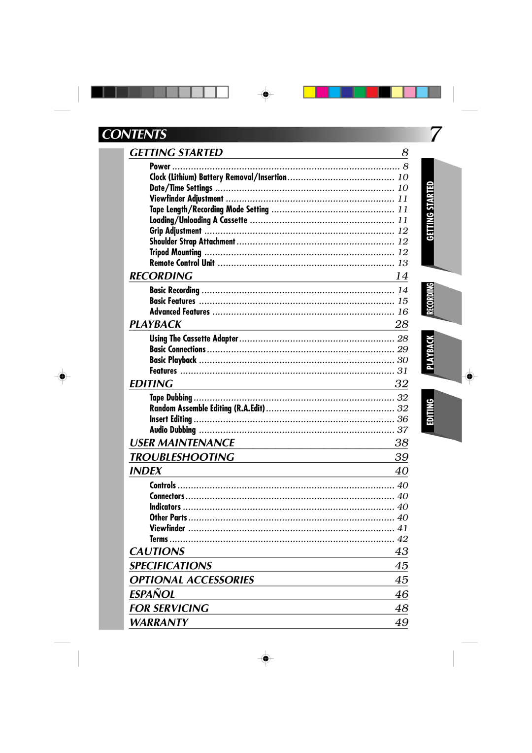 JVC GR-AX650U, GR-AX610U manual Contents 