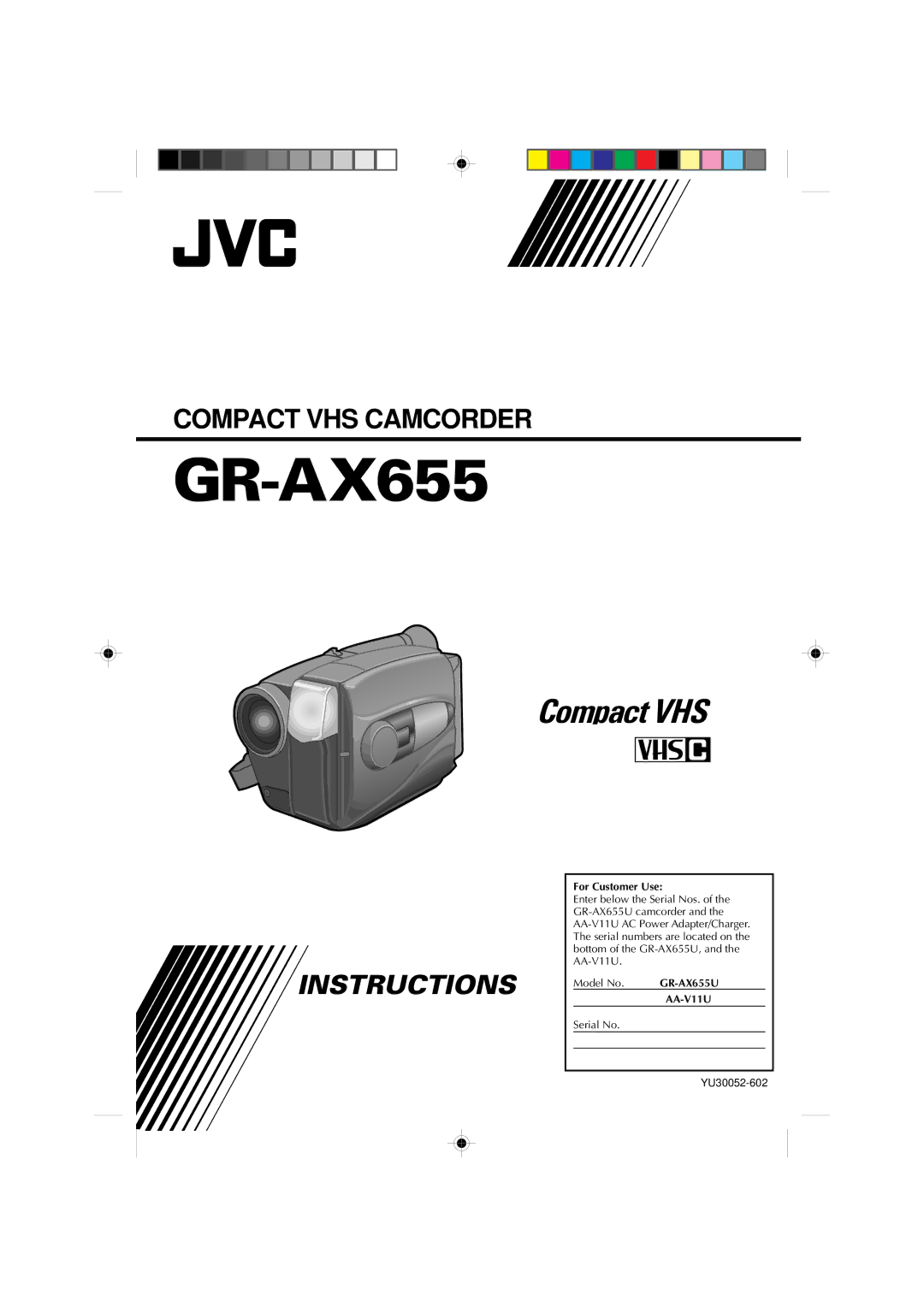 JVC GR-AX655 manual 