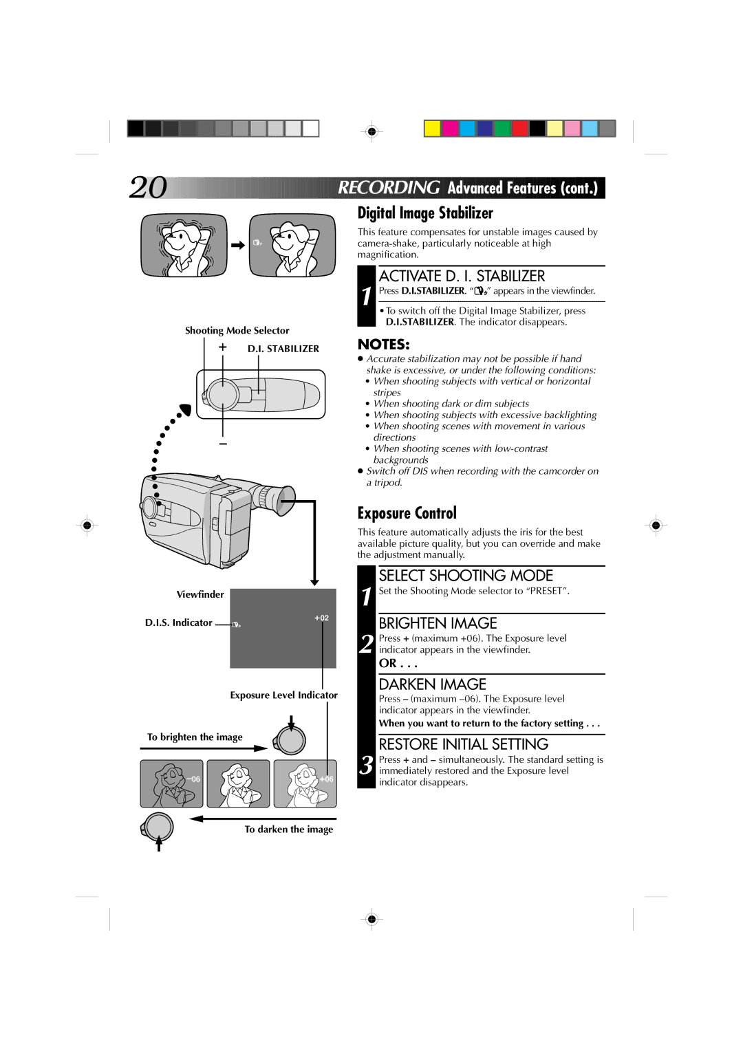 JVC GR-AX660 specifications Digital Image Stabilizer, Exposure Control 