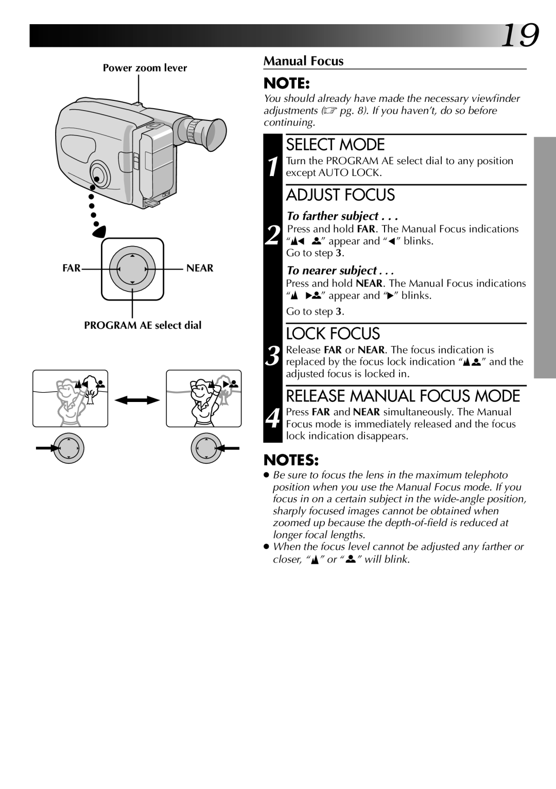 JVC GR-AX670 specifications Power zoom lever 