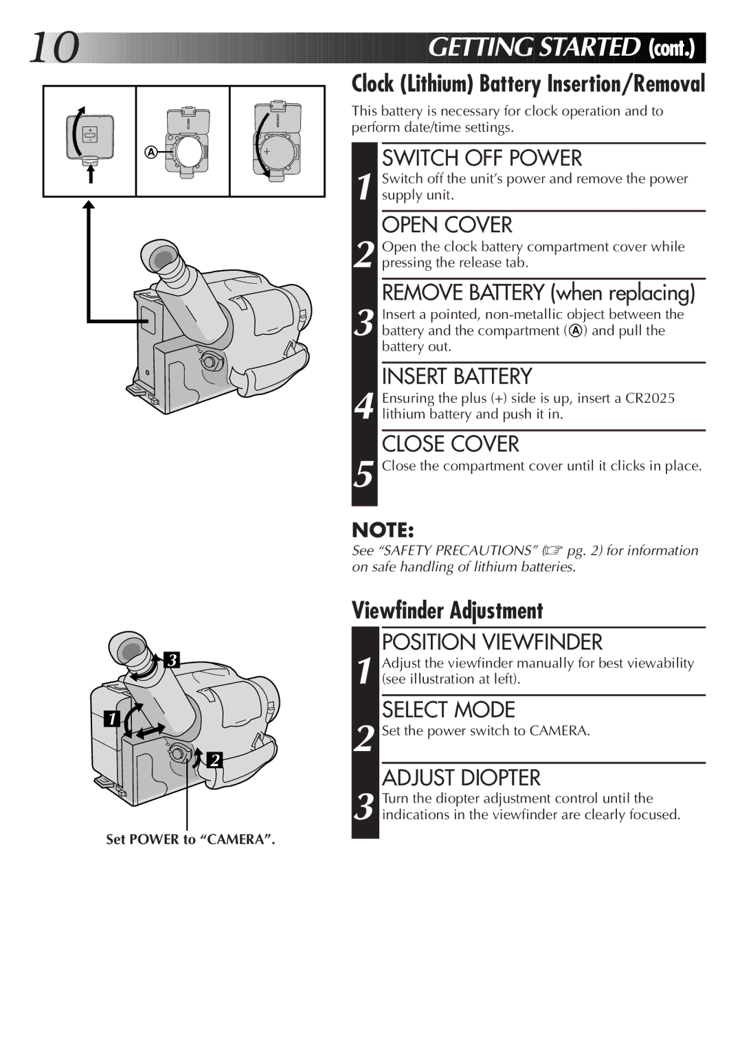 JVC GR-AX420, GR-AX720, GR-AX220 manual Viewfinder Adjustment 