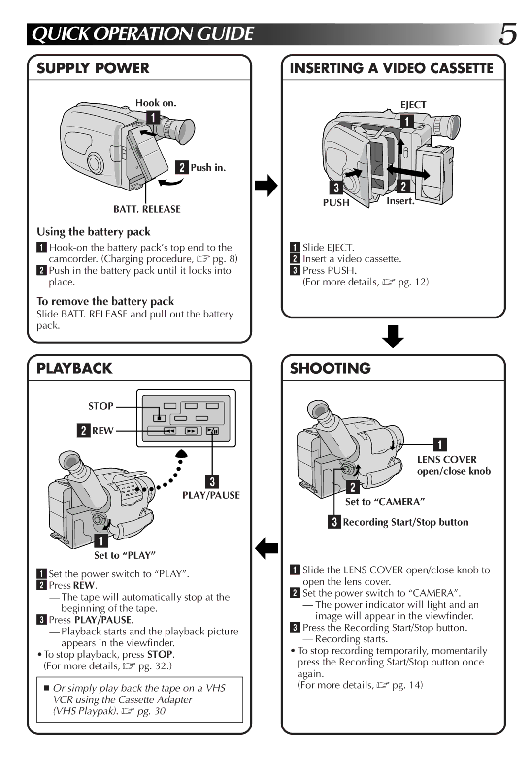 JVC GR-AX220, GR-AX720, GR-AX420 manual BATT. Release, Eject, Stop REW PLAY/PAUSE 