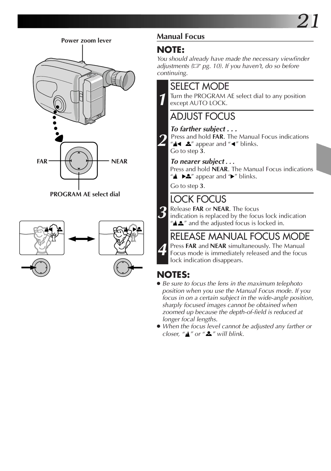 JVC GR-AX76, GR-AX26, GR-AX46 manual Power zoom lever 