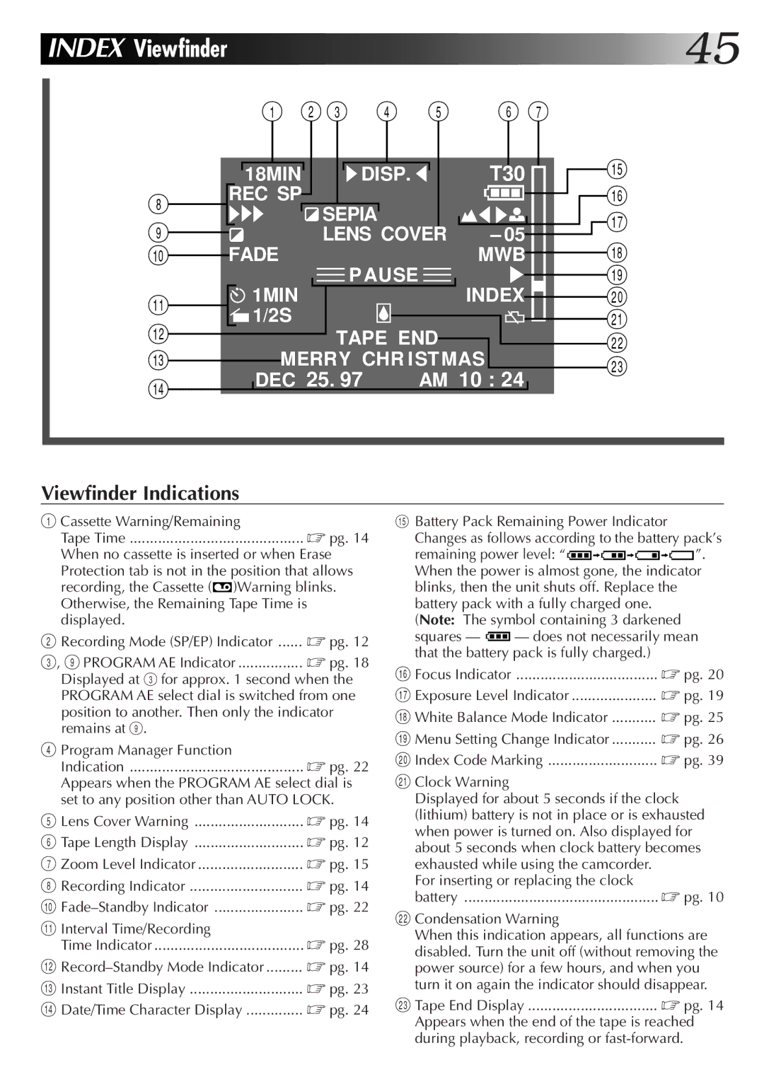 JVC GR-AX76 Cassette Warning/Remaining, When no cassette is inserted or when Erase, Recording, the Cassette Warning blinks 