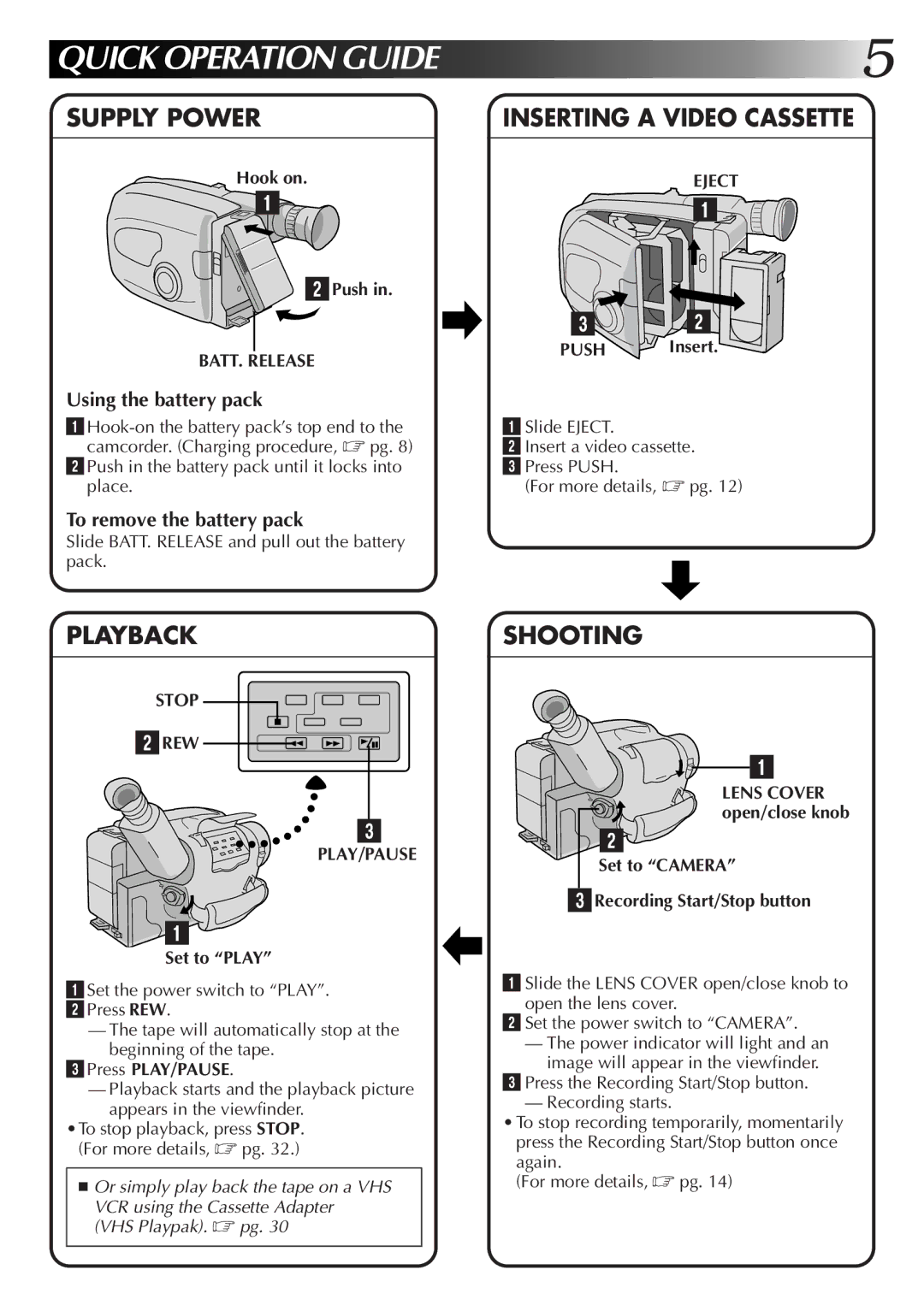 JVC GR-AX46, GR-AX76, GR-AX26 manual BATT. Release, Eject, Stop REW PLAY/PAUSE 