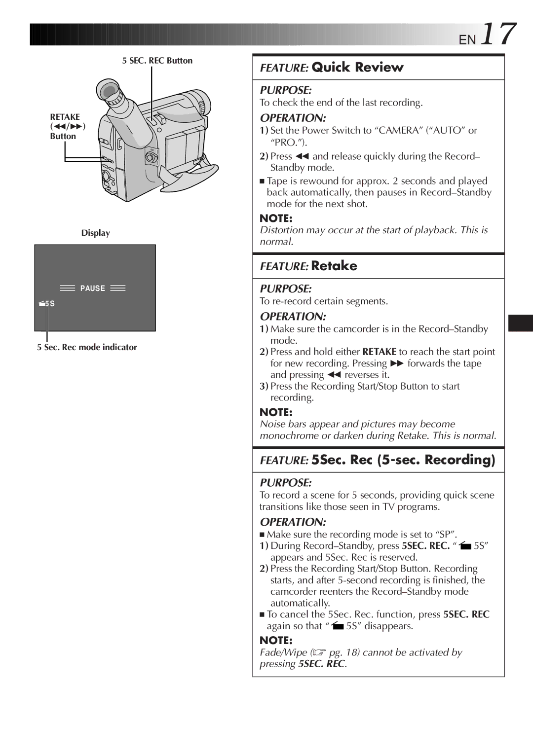 JVC GR-AX767UM specifications To check the end of the last recording, To re-record certain segments 