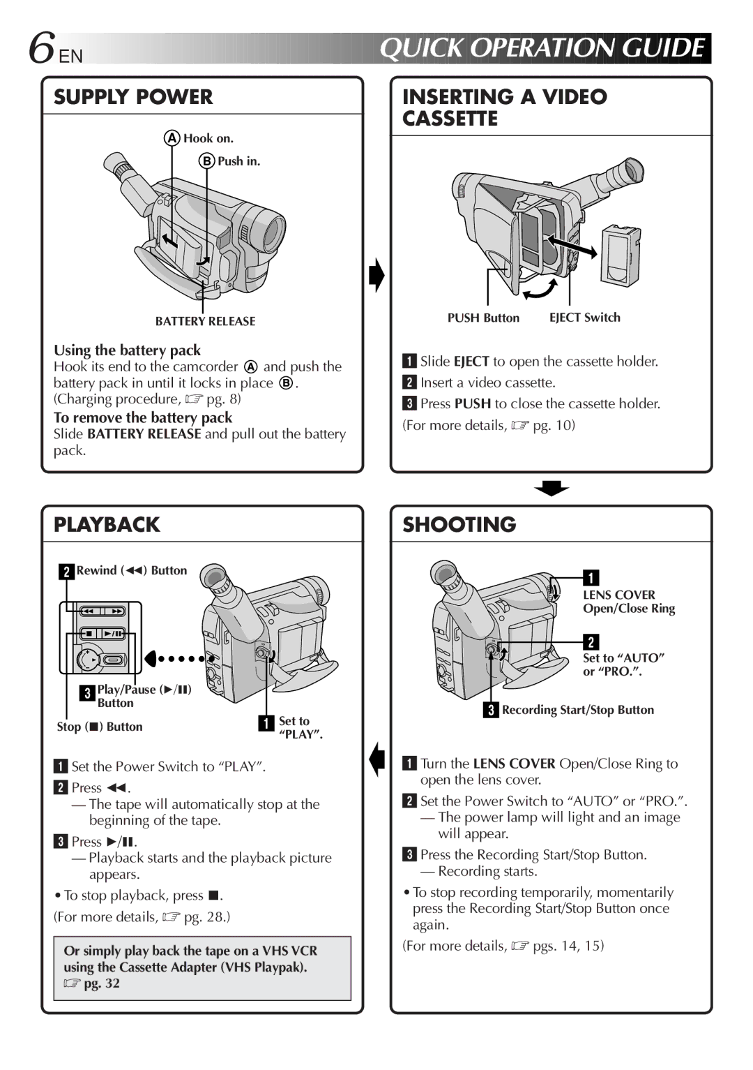 JVC GR-AX767UM specifications Using the battery pack, To remove the battery pack 