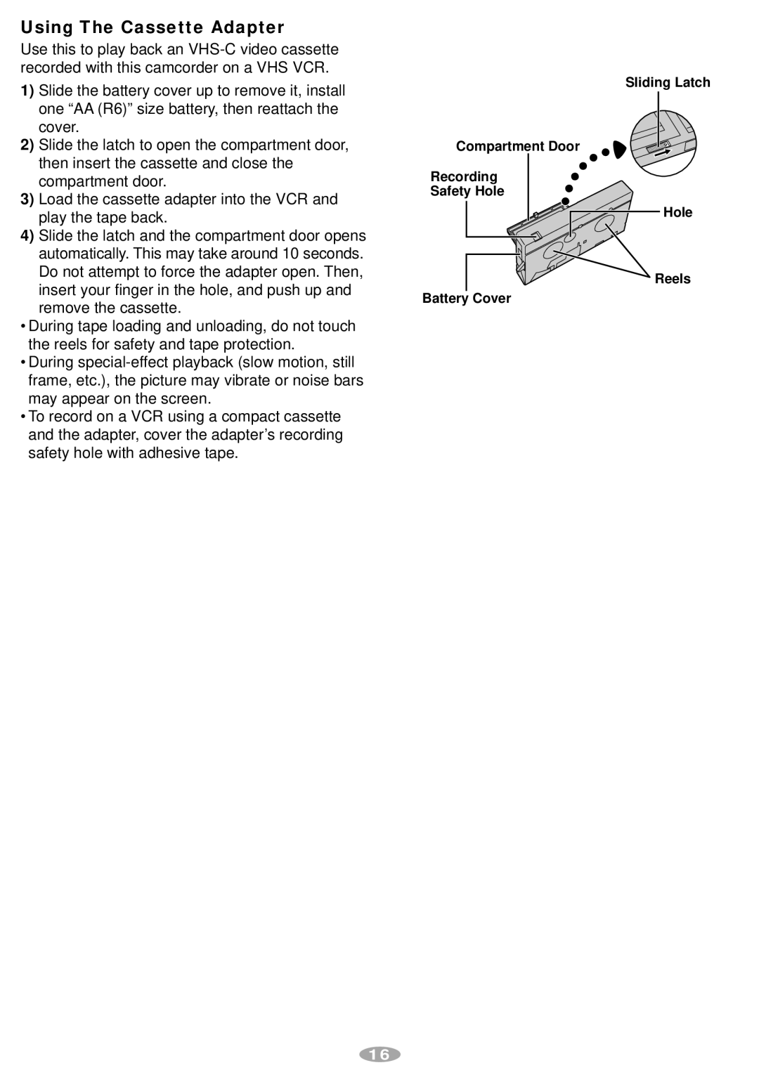 JVC GR-AX770 manual Using The Cassette Adapter 