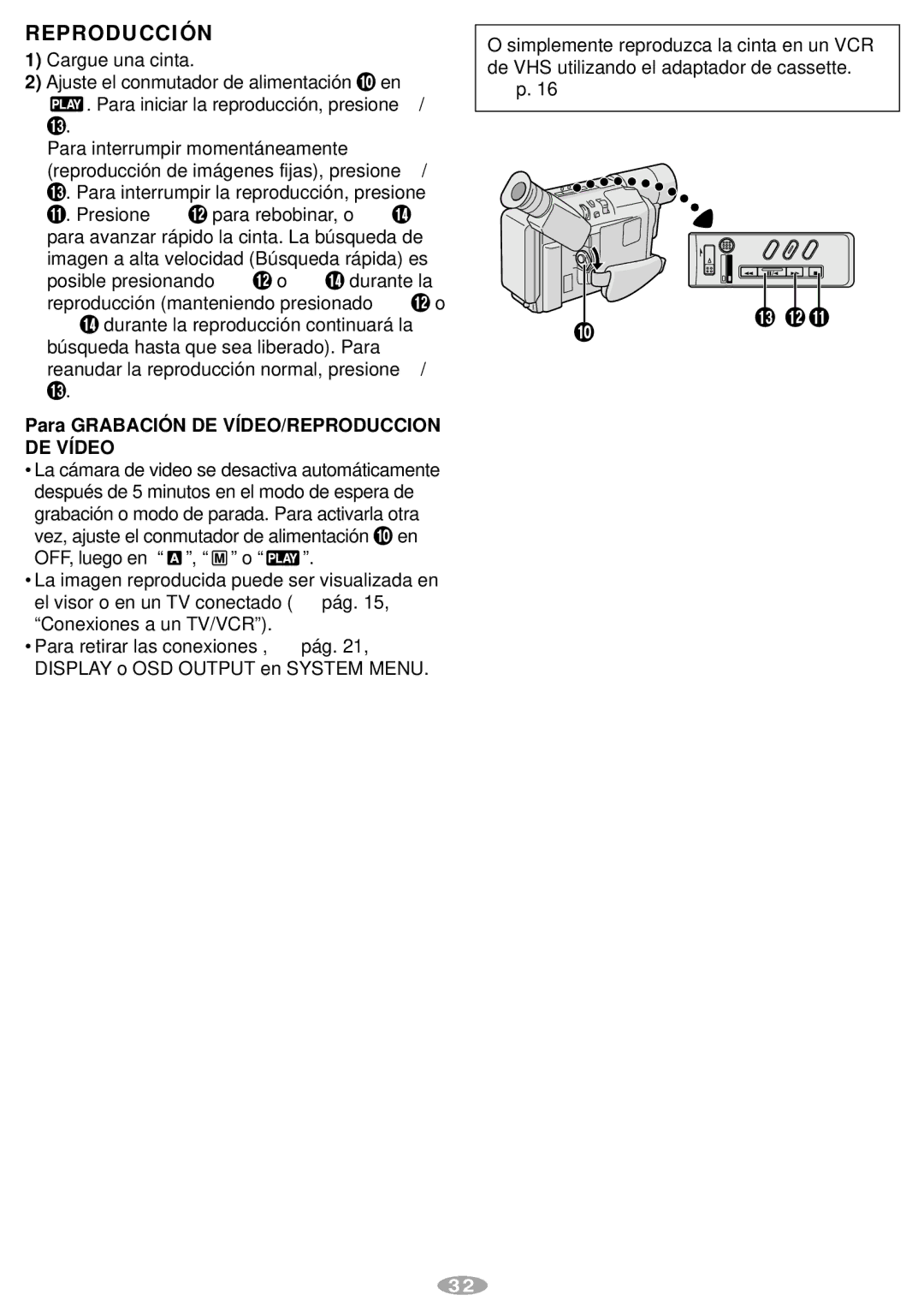 JVC GR-AX770 manual Reproducción, Cargue una cinta, Para Grabació N DE VÍDEO/REPRODUCCION DE Vídeo 