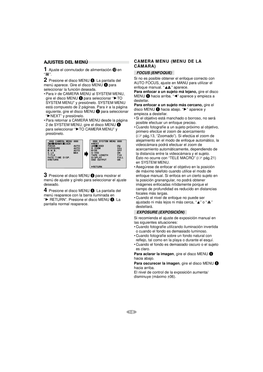 JVC GR-AX787, GR-SX887, GR-SXM357, GR-SXM257, GR-SXM757, GR-SXM957 manual Ajustes DEL Menú, REC Mode 