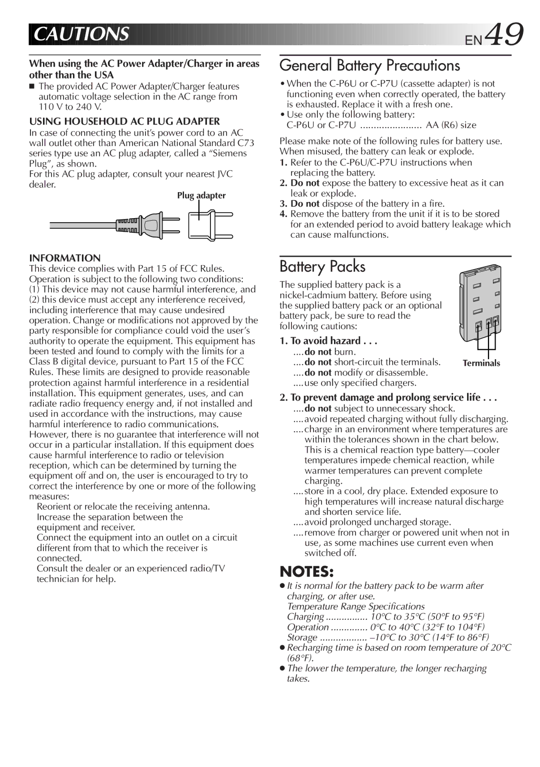 JVC GR-AX840 manual To avoid hazard, To prevent damage and prolong service life 