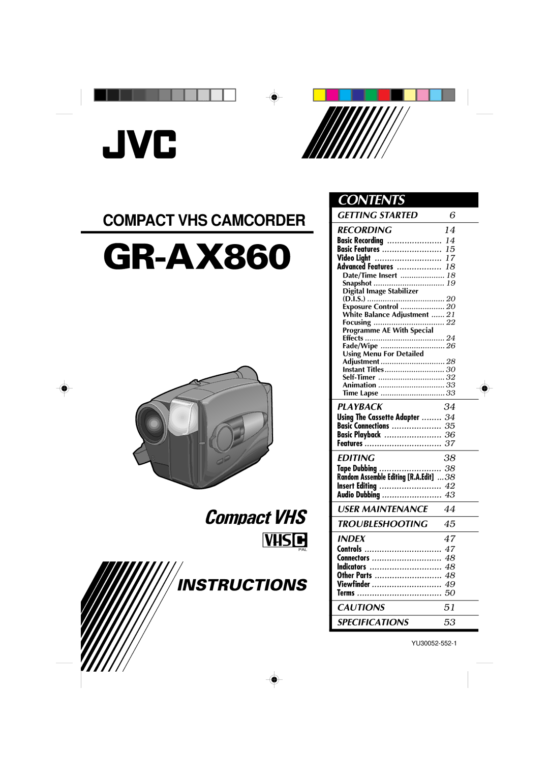 JVC GR-AX860 specifications 