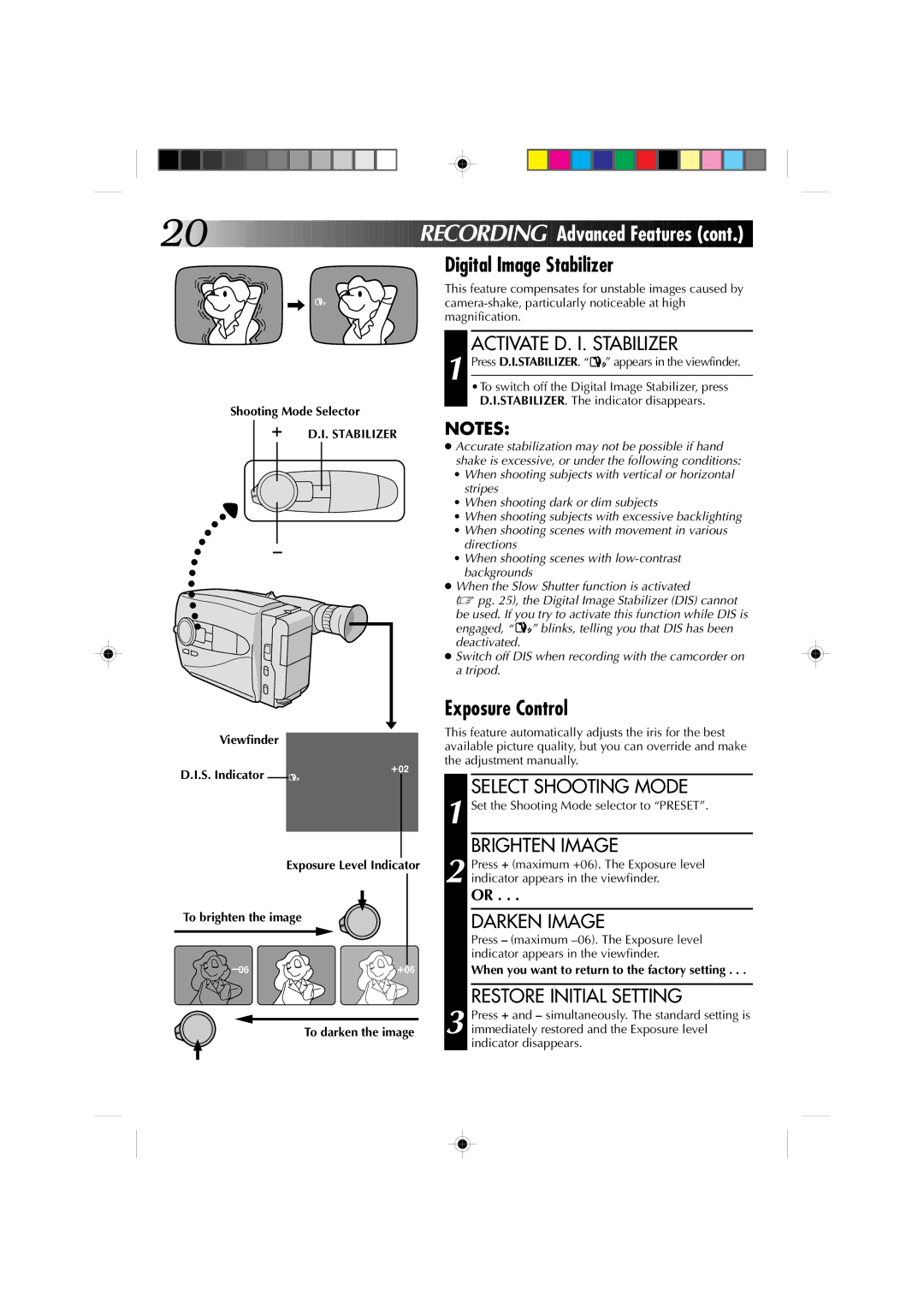 JVC GR-AX860 specifications Digital Image Stabilizer, Exposure Control 