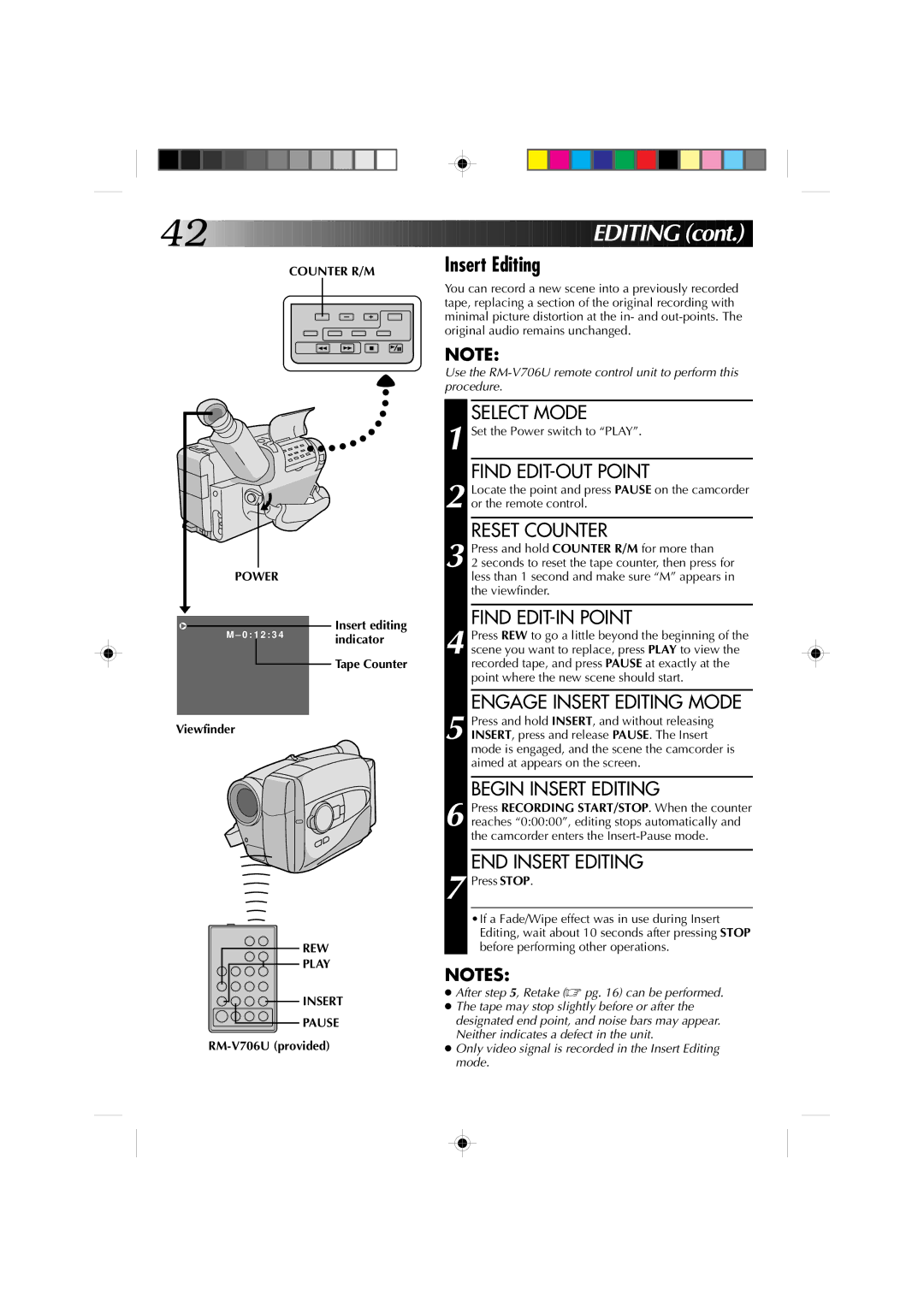 JVC GR-AX860 specifications Counter R/M, Indicator, REW Play Insert Pause 