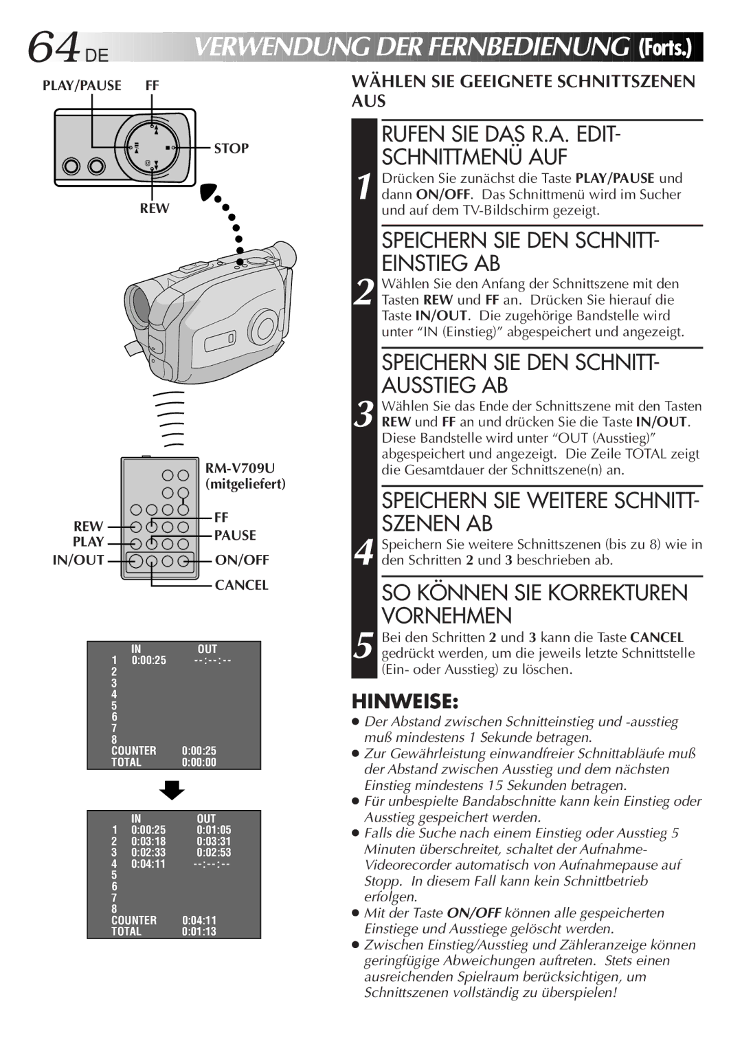 JVC GR-AX880 manual Forts 