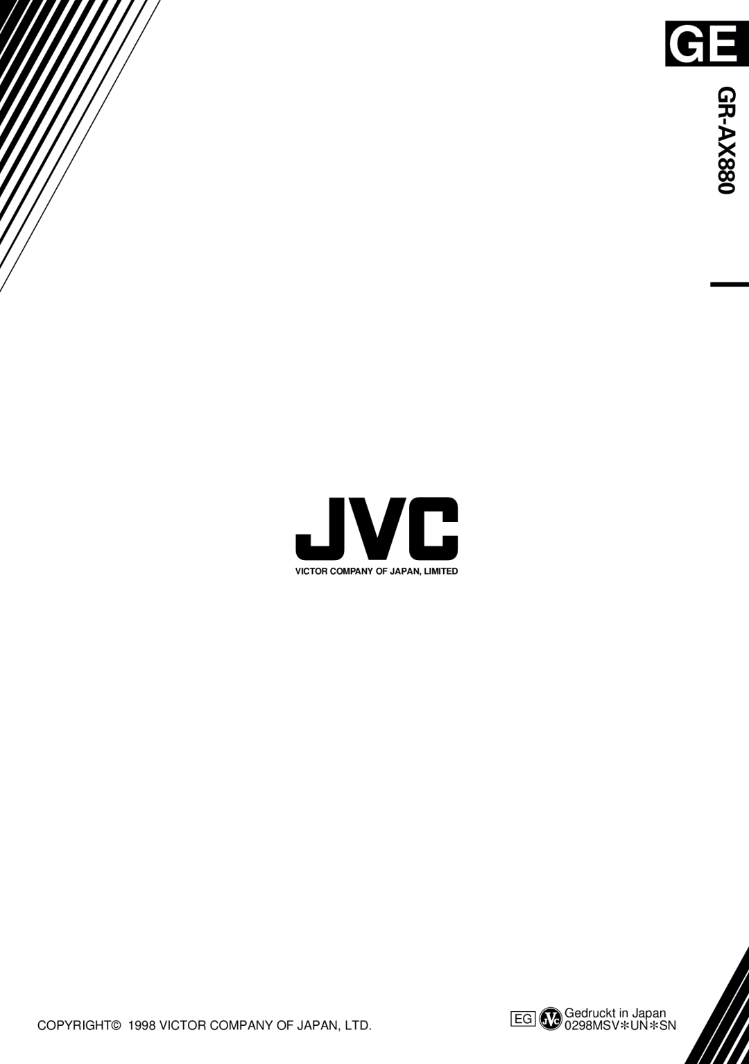 JVC GR-AX880 manual 