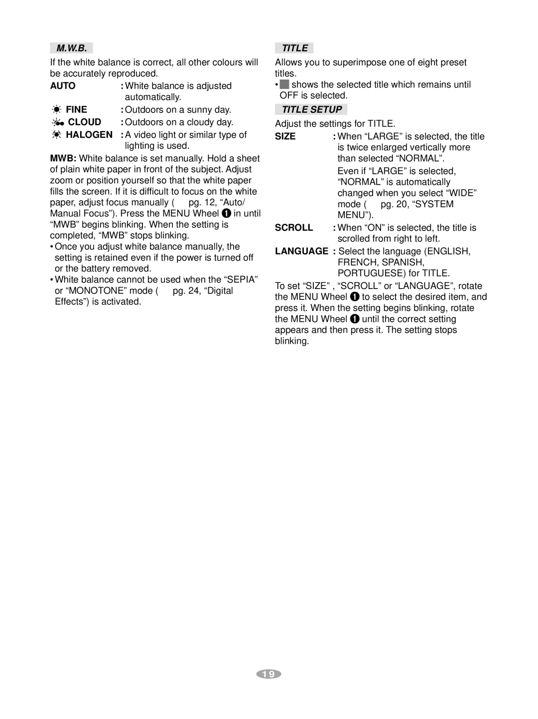 JVC GR-AX880 manual Title Setup 