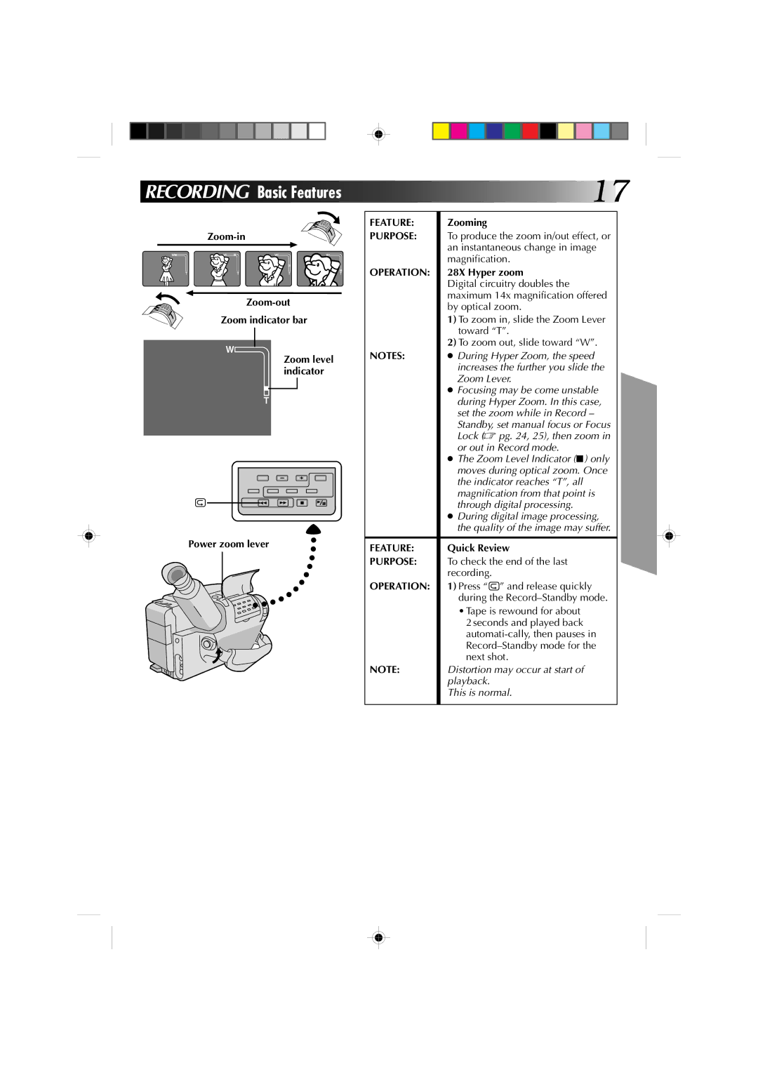 JVC GR-AX810, GR-AX910 manual Feature, Purpose, Operation 