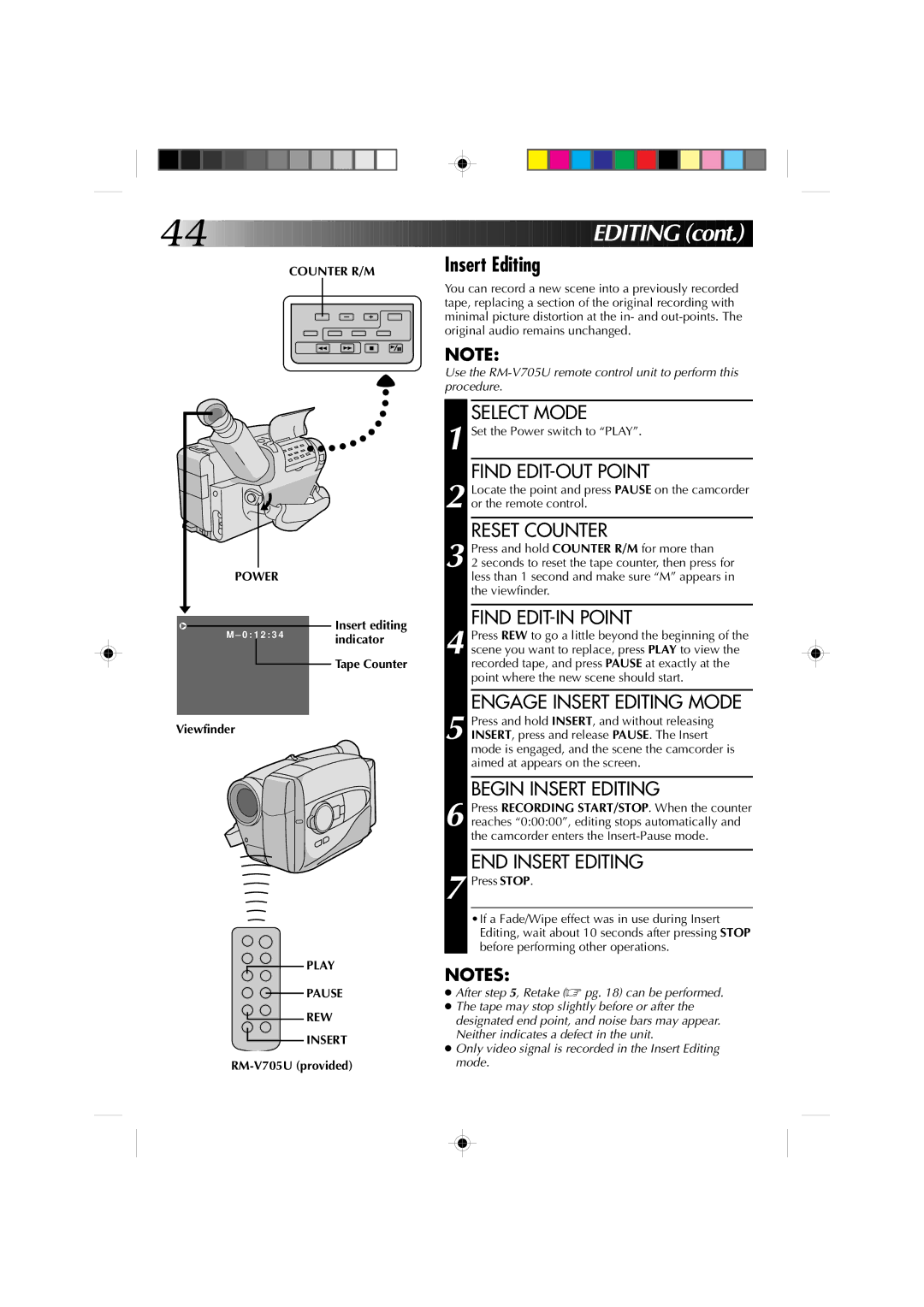 JVC GR-AX911U manual Counter R/M, Indicator, Viewfinder, Play Pause REW Insert 