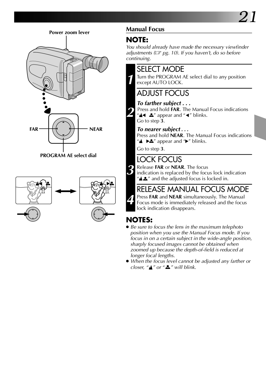 JVC GR-AX920 manual Power zoom lever 