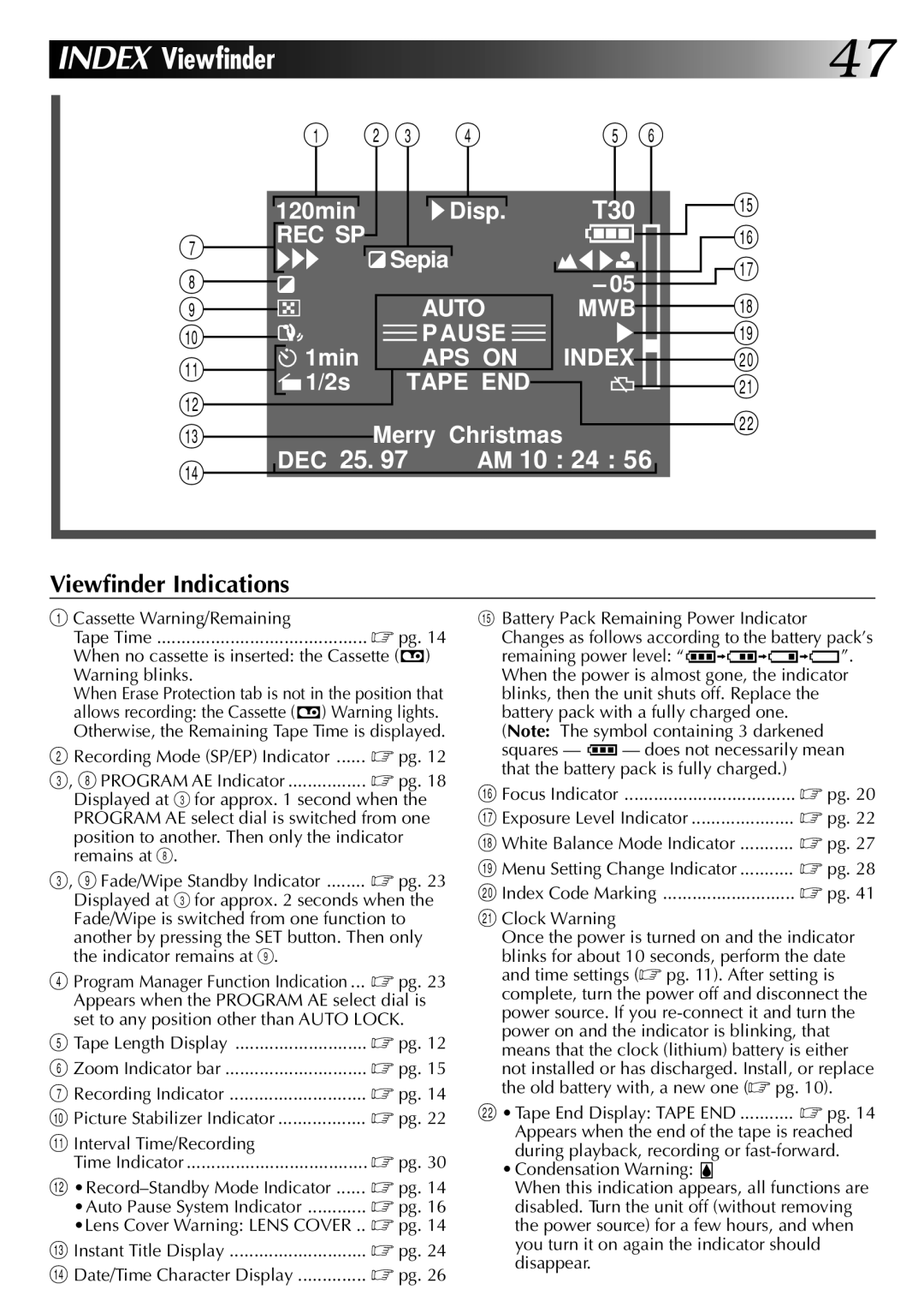 JVC GR-AX920 manual Cassette Warning/Remaining, When no cassette is inserted the Cassette Warning blinks 