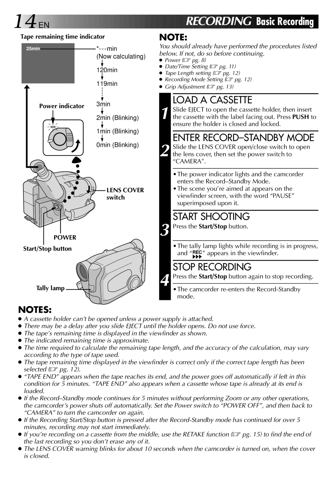 JVC GR-AX937 manual Load a Cassette, Lens Cover 