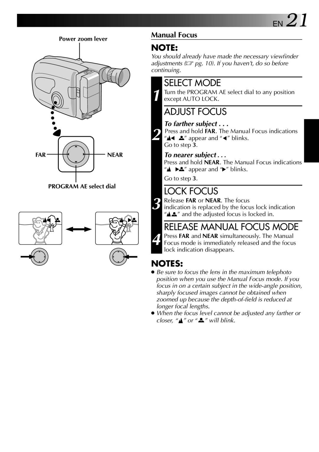 JVC GR-AX937 manual Power zoom lever 