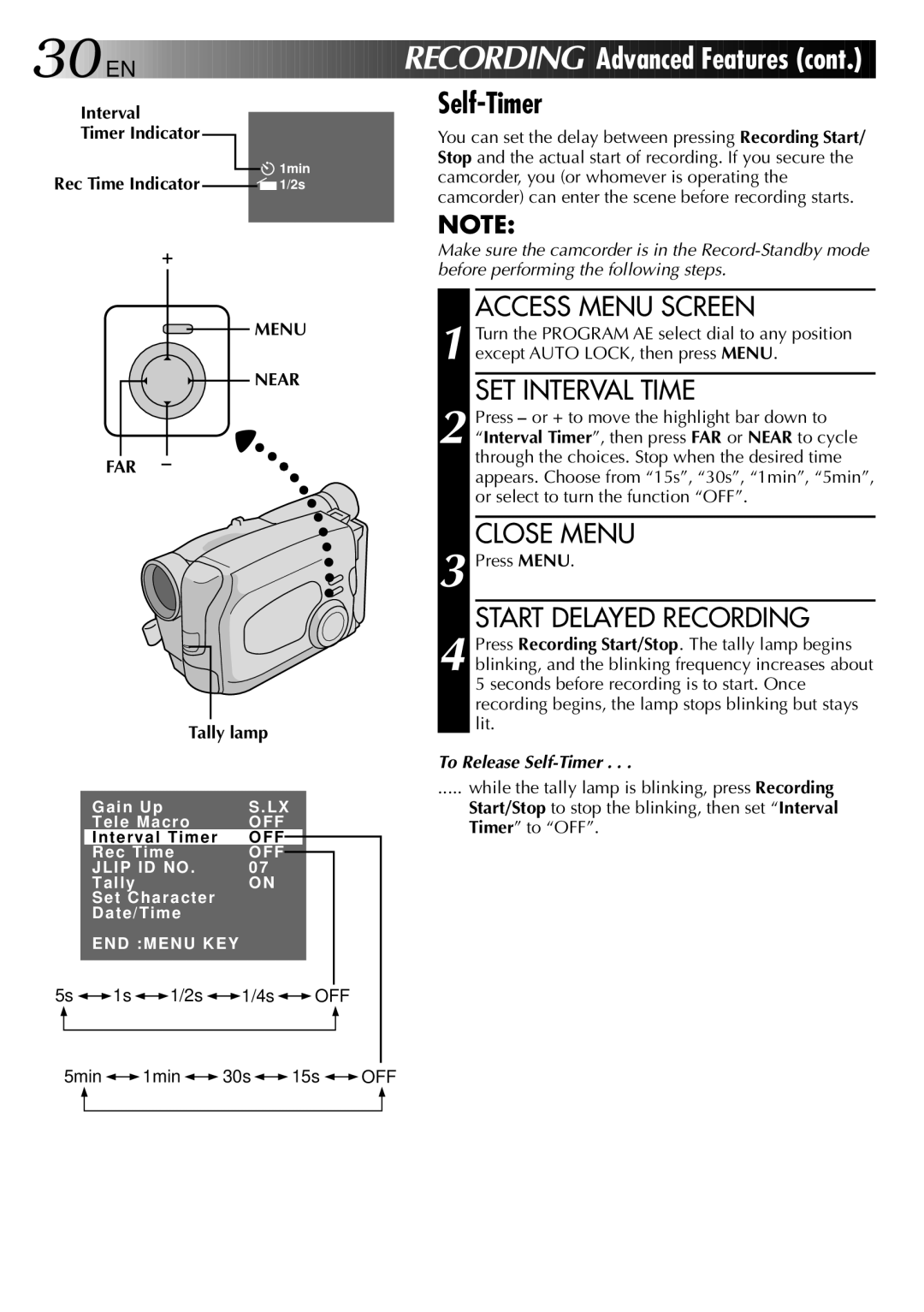 JVC GR-AX937 manual Interval Timer Indicator, Far 