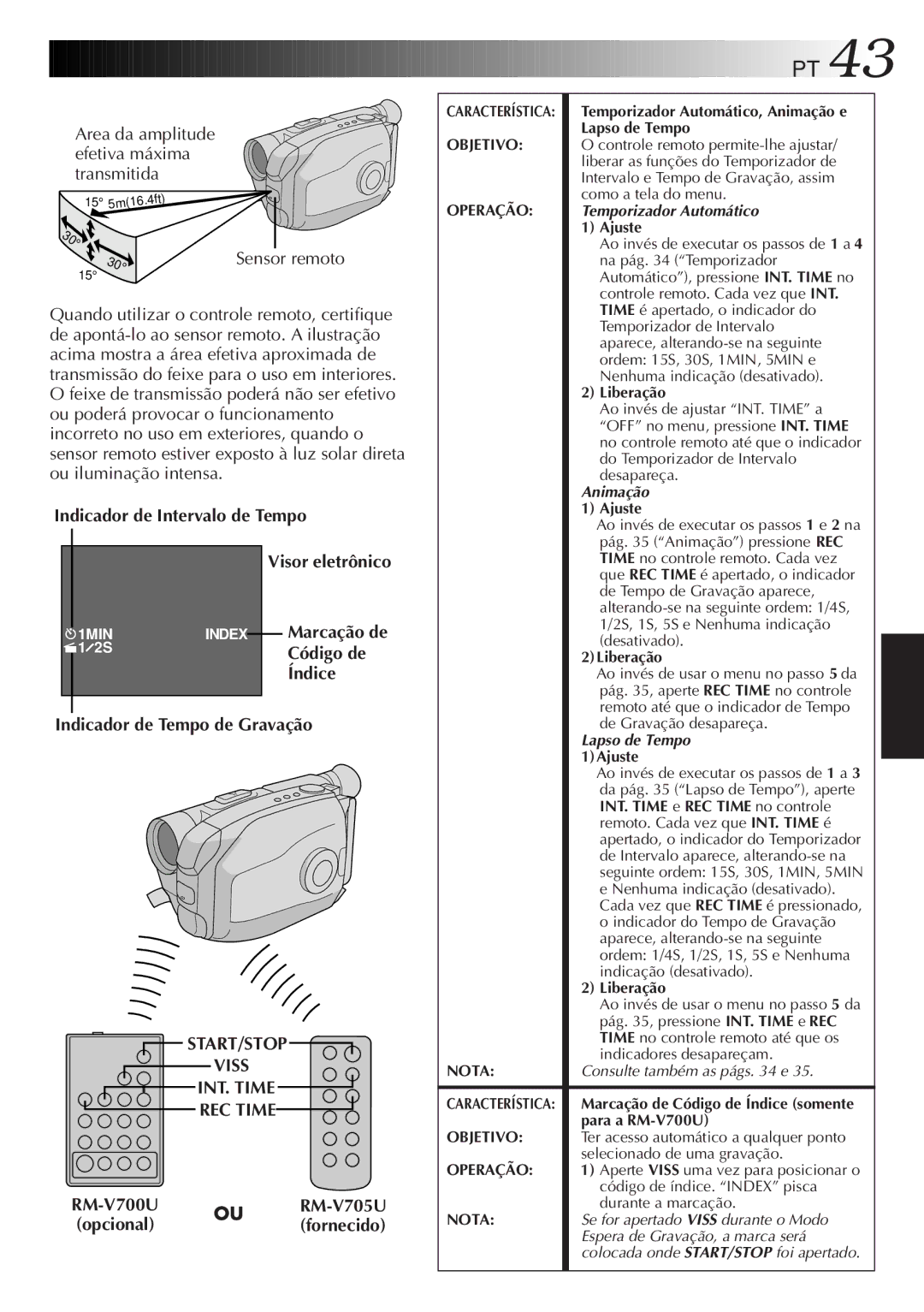 JVC GR-AX947UM manual Indicador de Intervalo de Tempo, Visor eletrônico Marcação de Código de Índice, INT. Time REC Time 